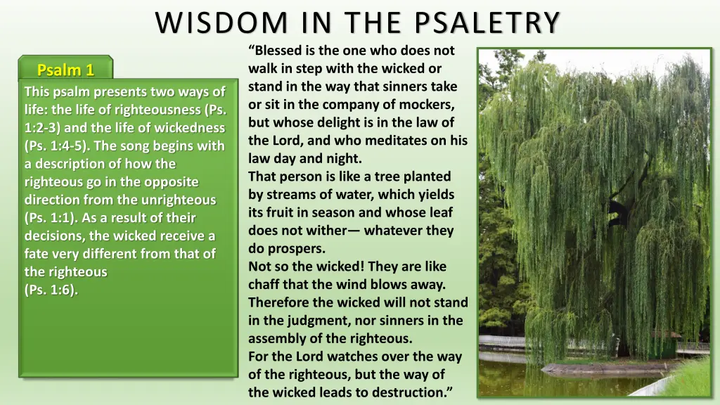 wisdom in the psaletry blessed