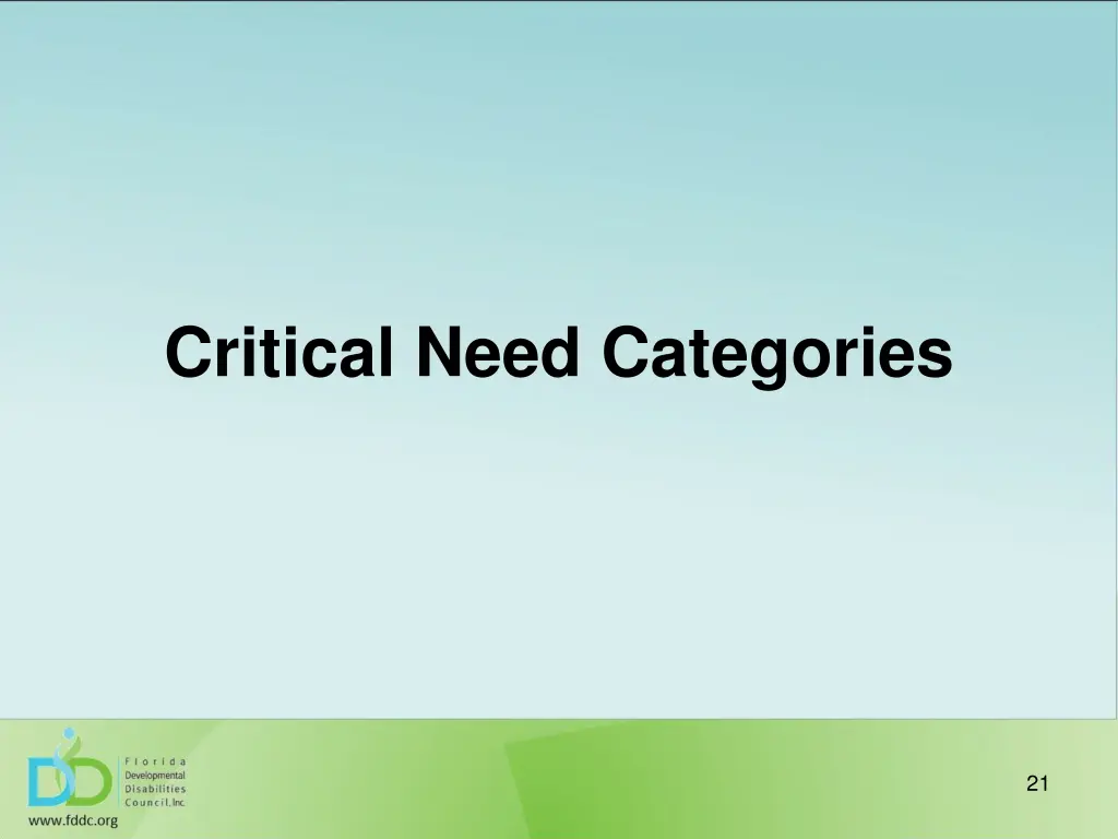 critical need categories