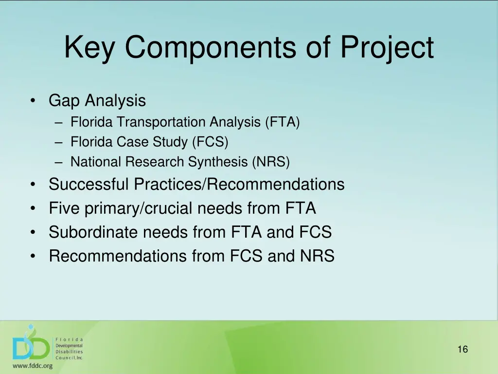 key components of project