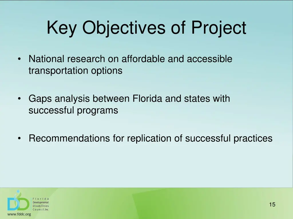 key objectives of project