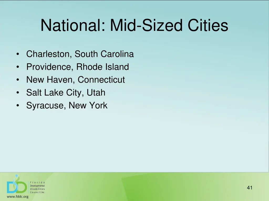 national mid sized cities