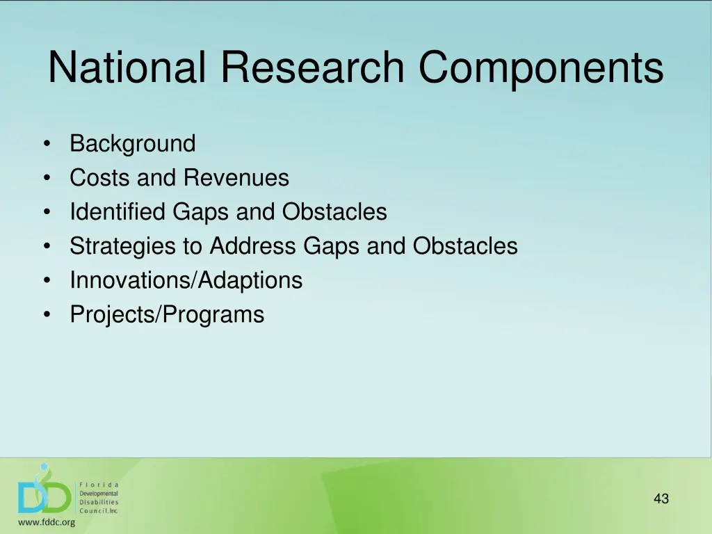 national research components