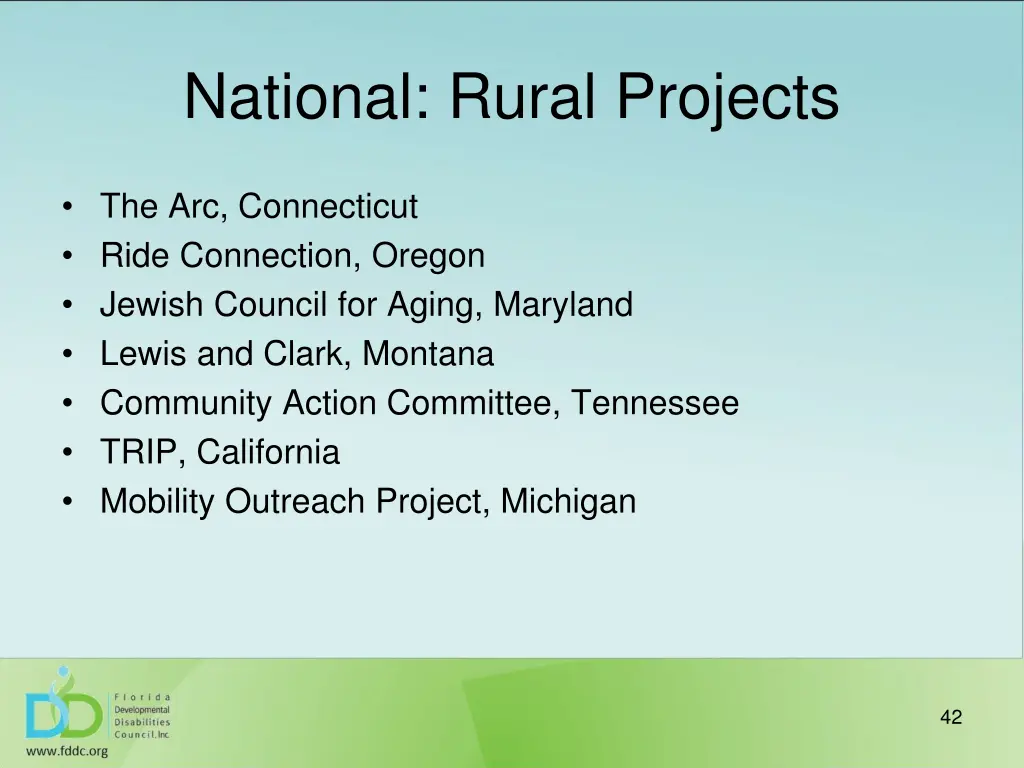 national rural projects