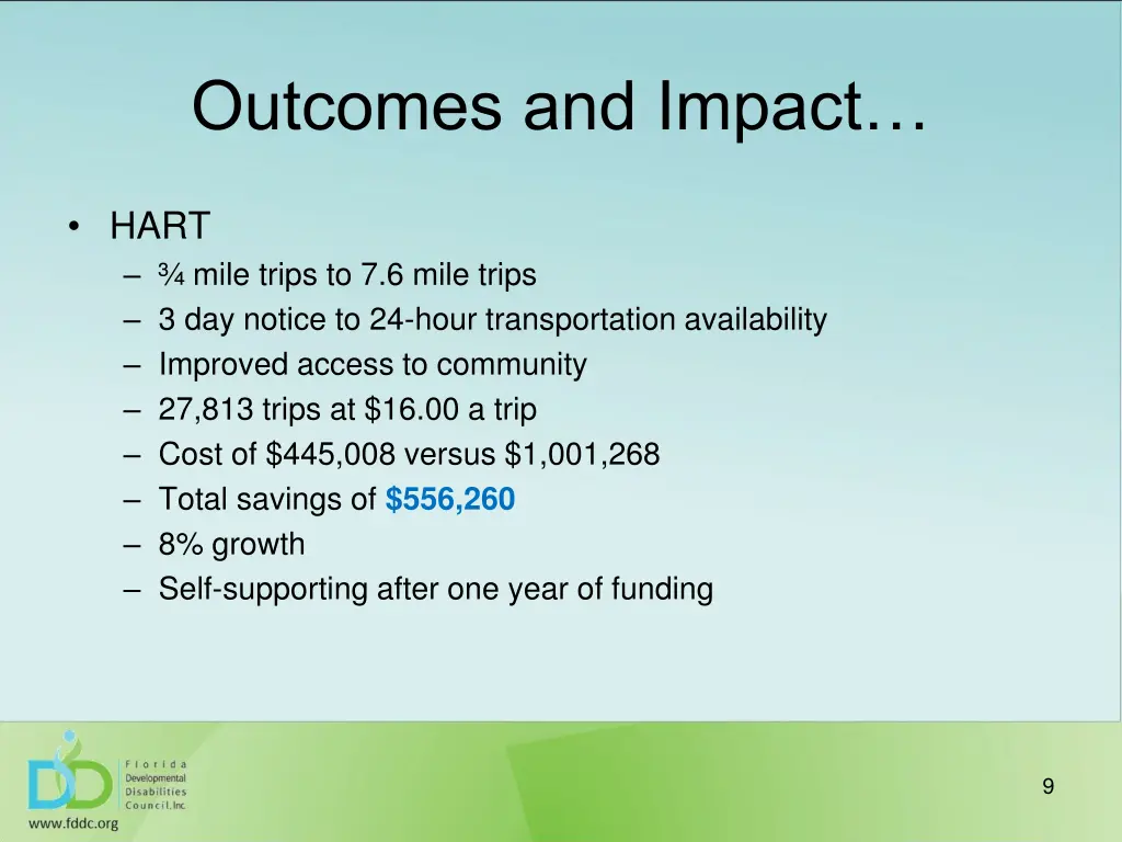 outcomes and impact