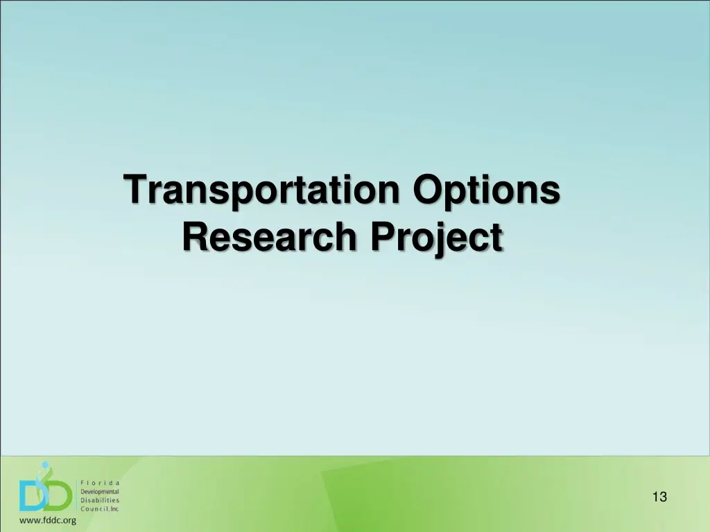 transportation options research project