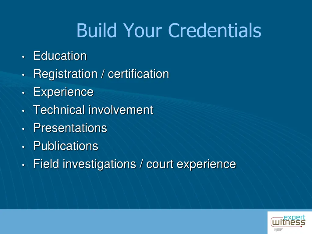 build your credentials