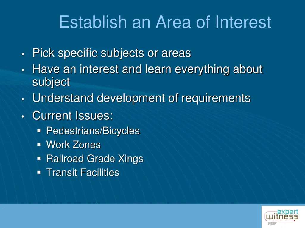 establish an area of interest