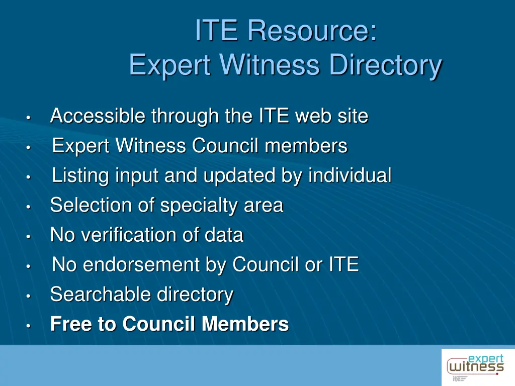 ite resource expert witness directory