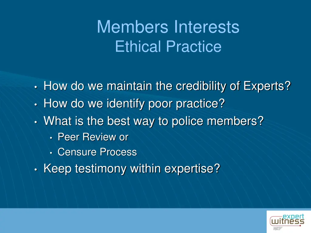 members interests ethical practice