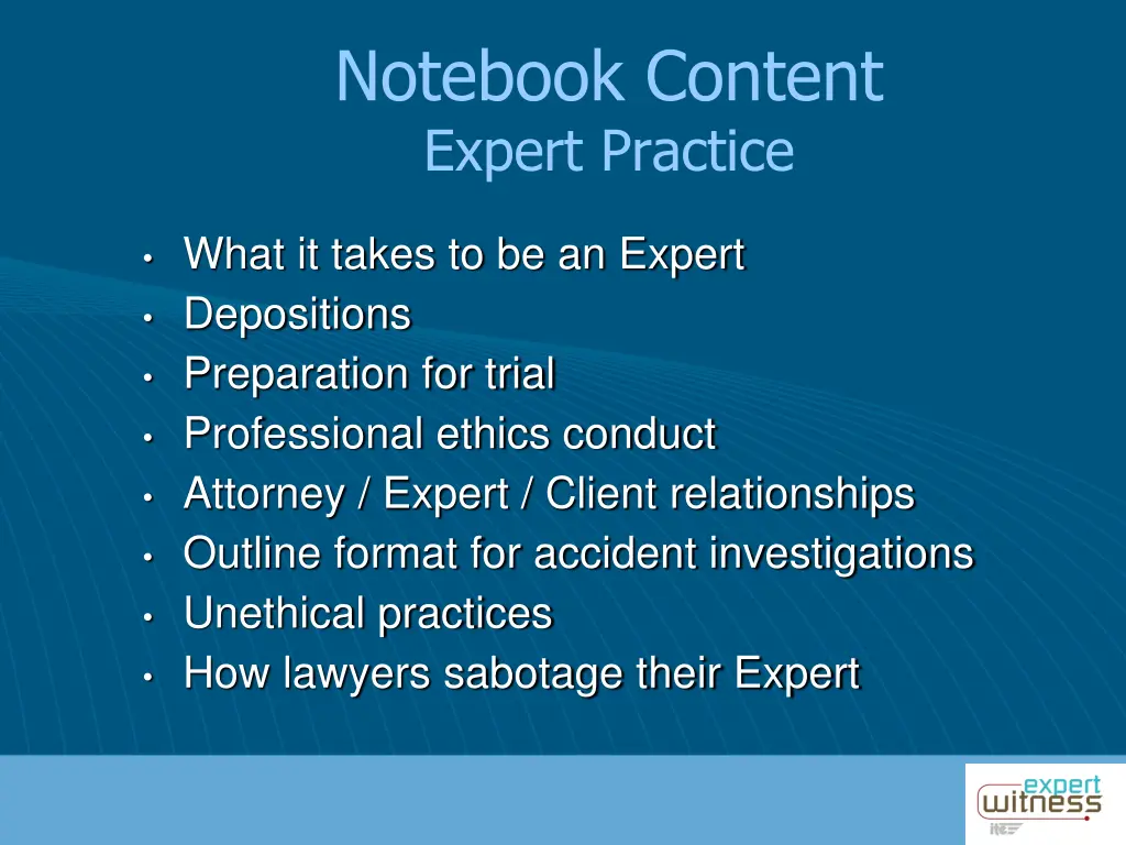 notebook content expert practice