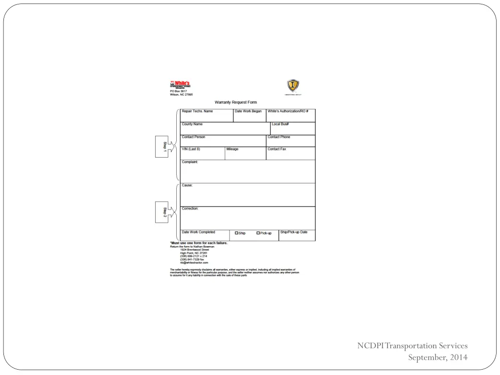 ncdpi transportation services september 2014