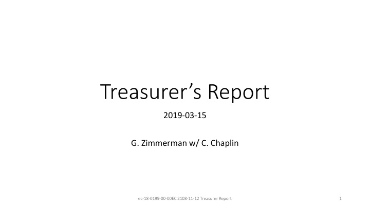 treasurer s report