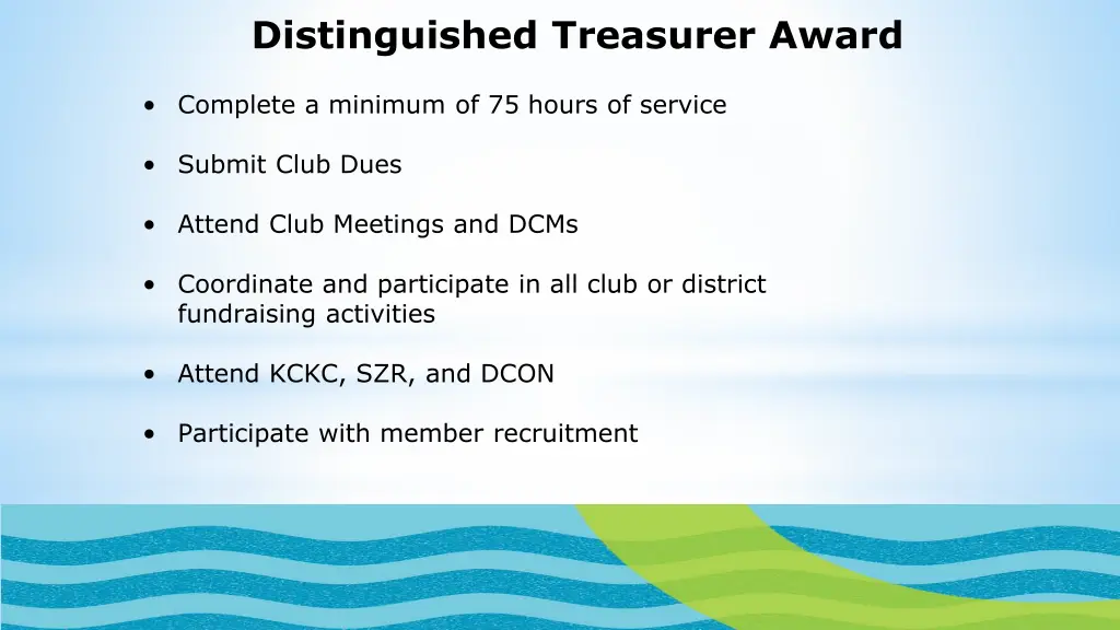 distinguished treasurer award