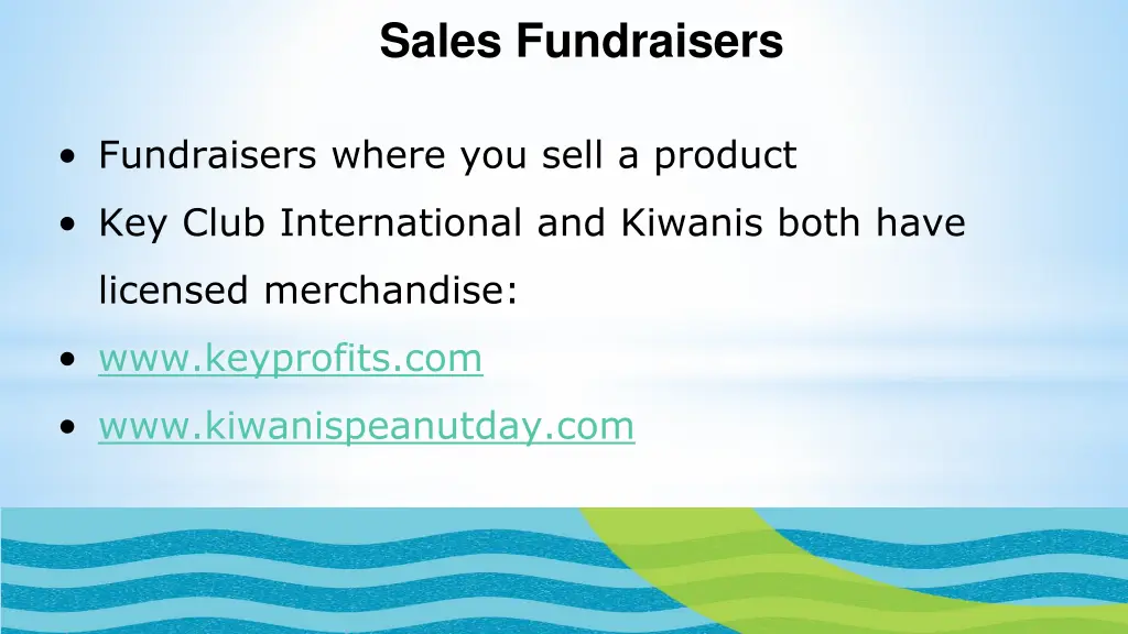 sales fundraisers