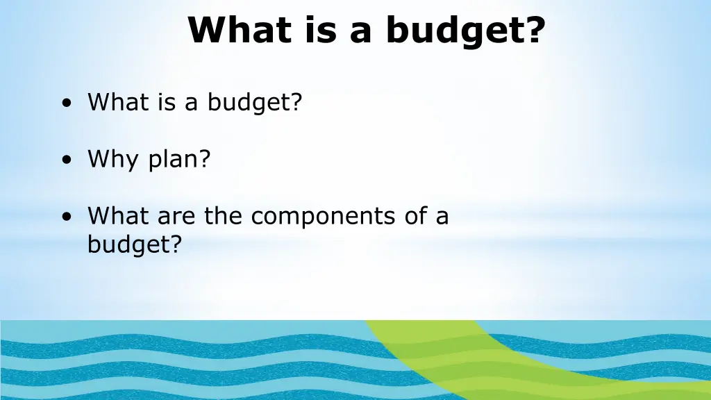 what is a budget