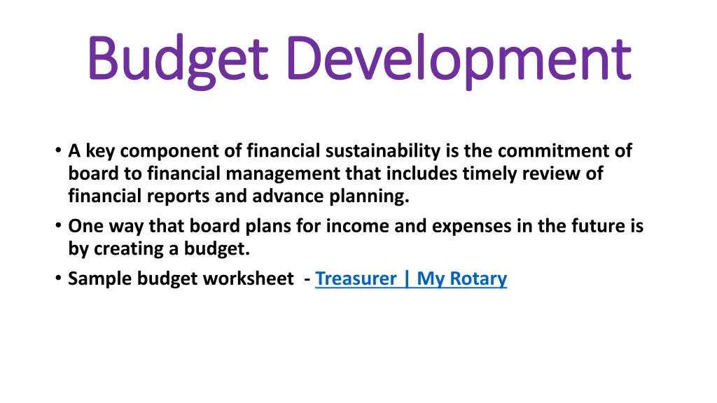 budget development budget development