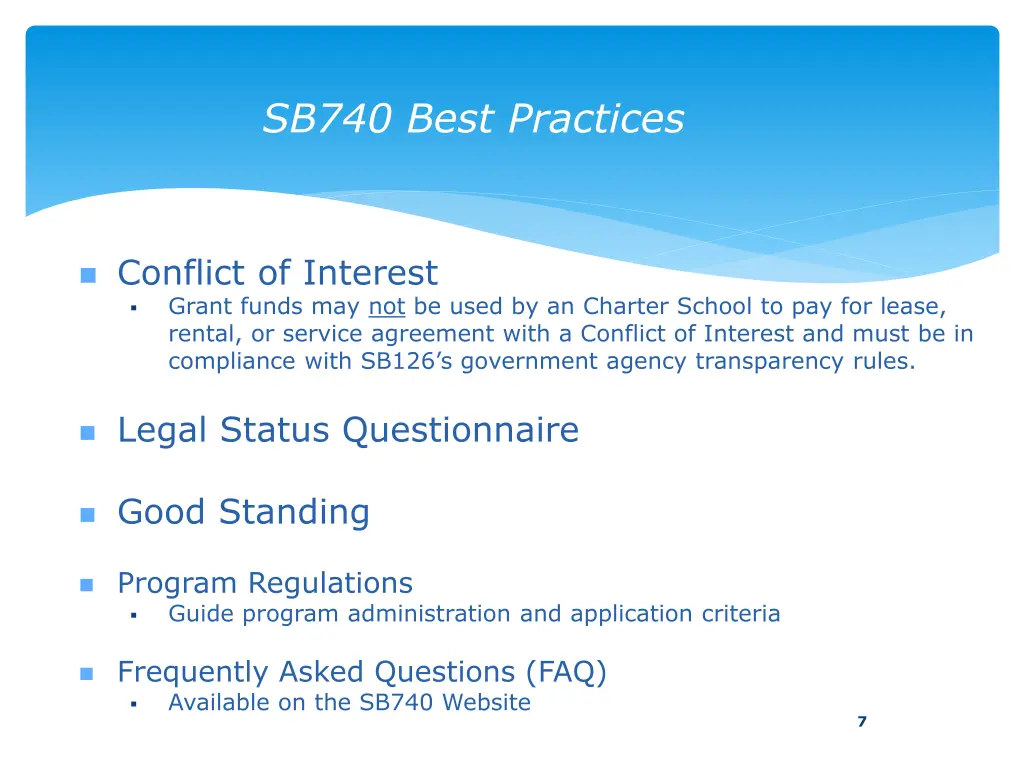 sb740 best practices