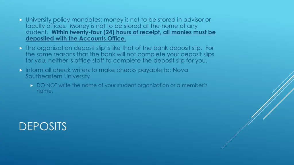 university policy mandates money