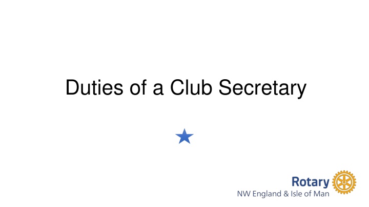 duties of a club secretary