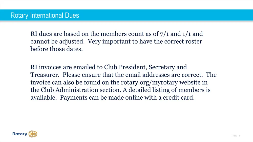 rotary international dues