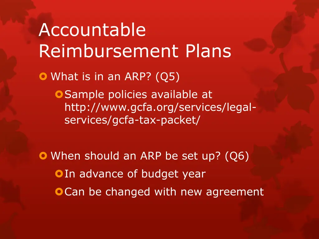 accountable reimbursement plans 2