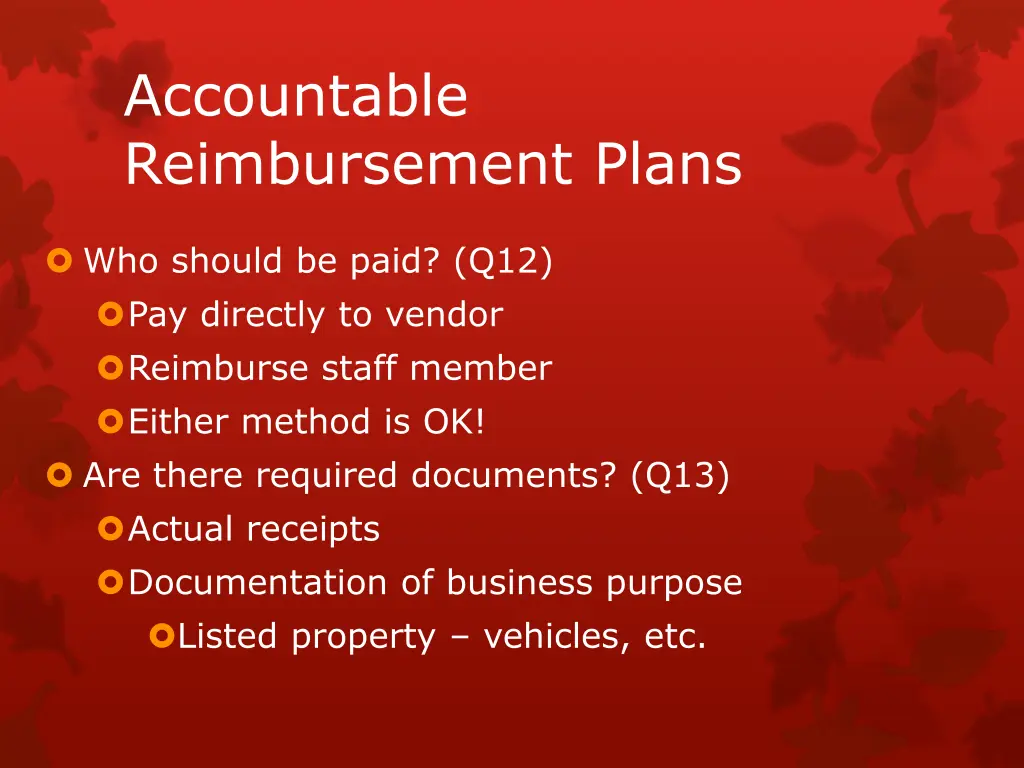 accountable reimbursement plans 5