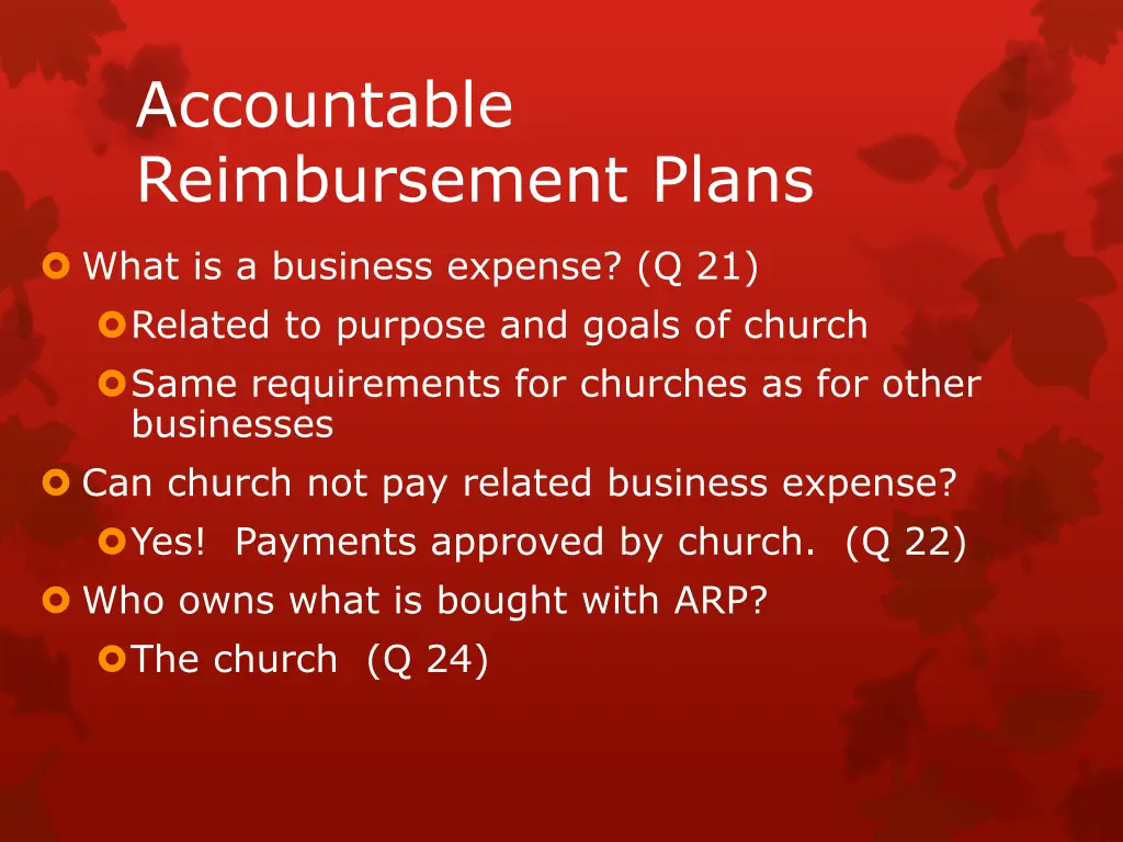 accountable reimbursement plans 6