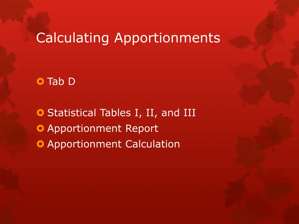 calculating apportionments