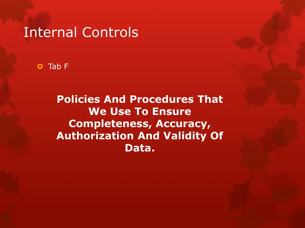 internal controls