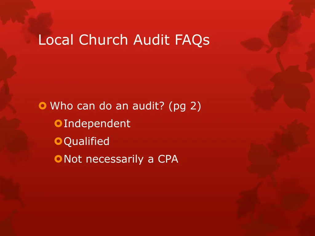 local church audit faqs