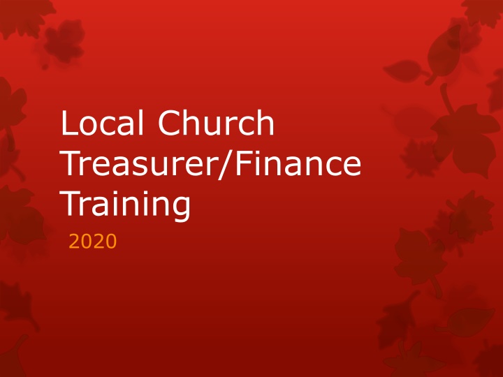 local church treasurer finance training 2020