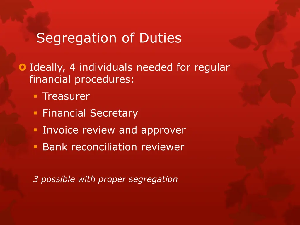 segregation of duties