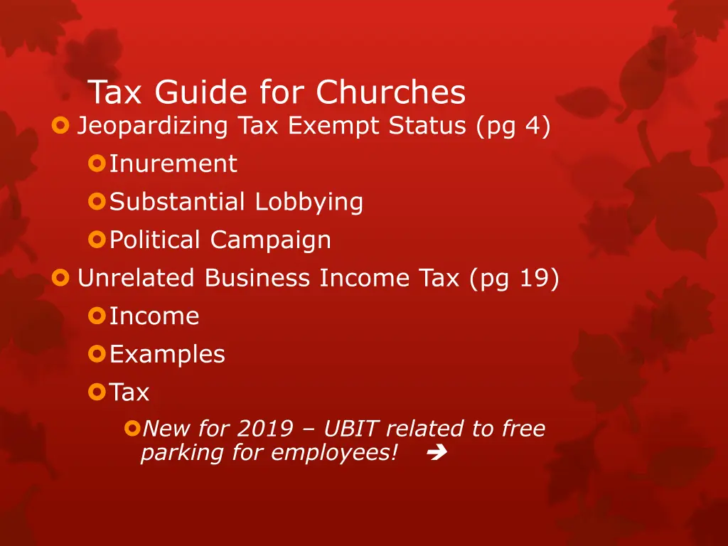 tax guide for churches jeopardizing tax exempt