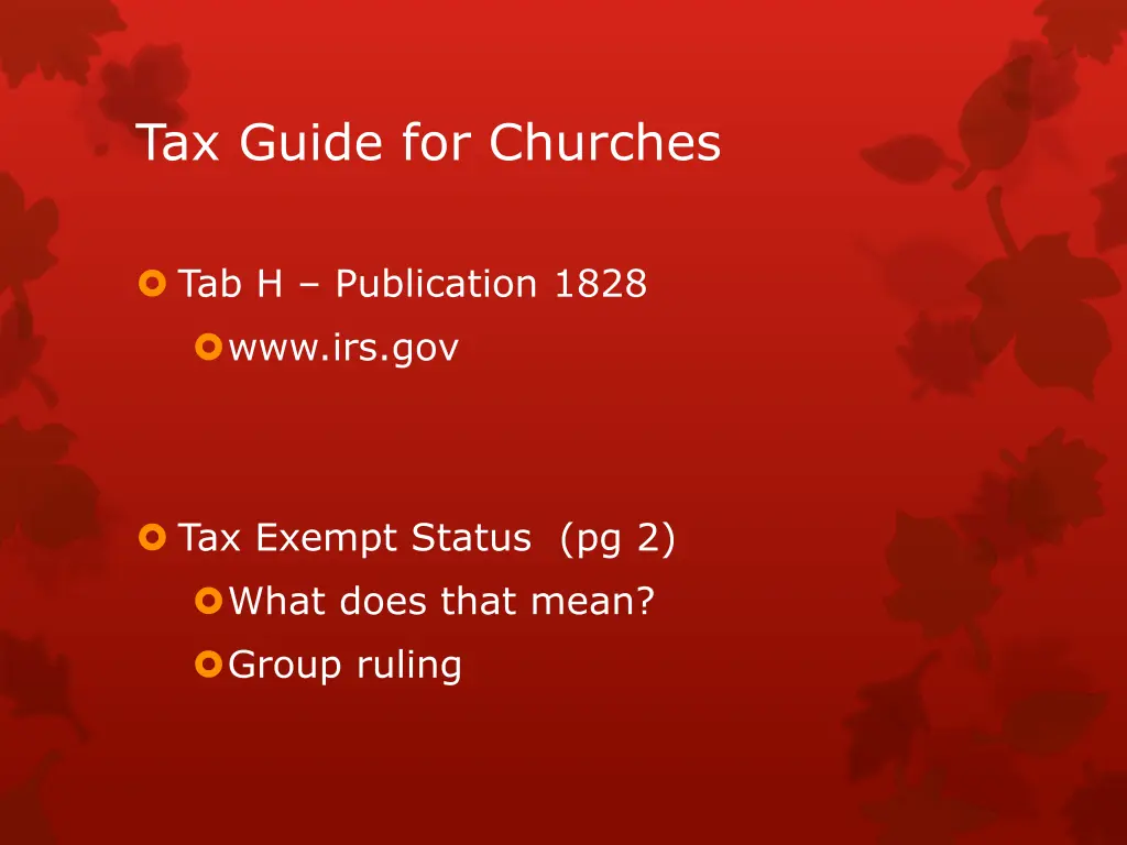 tax guide for churches