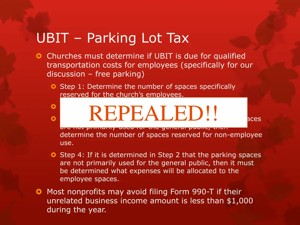 ubit parking lot tax