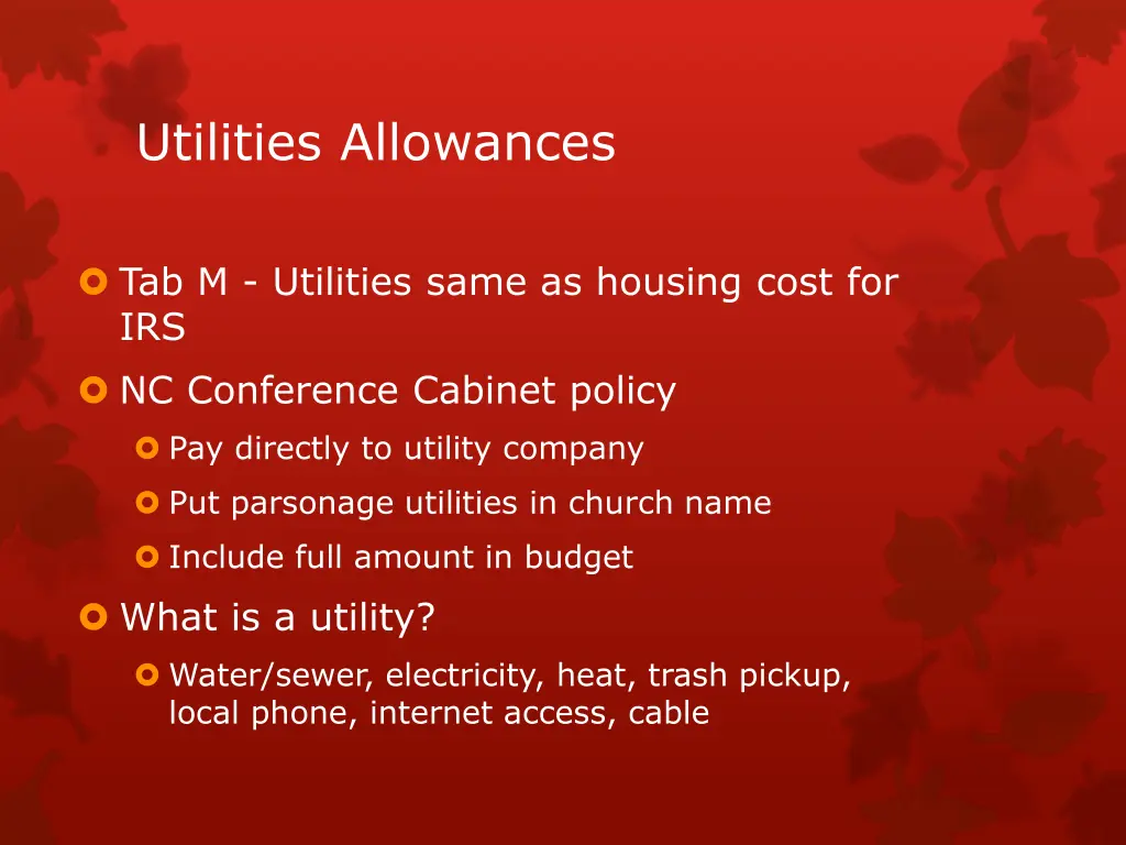 utilities allowances