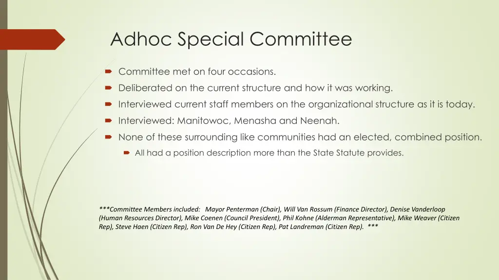 adhoc special committee