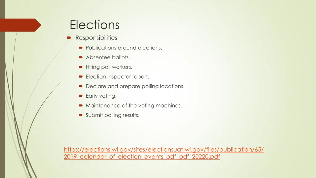 elections responsibilities