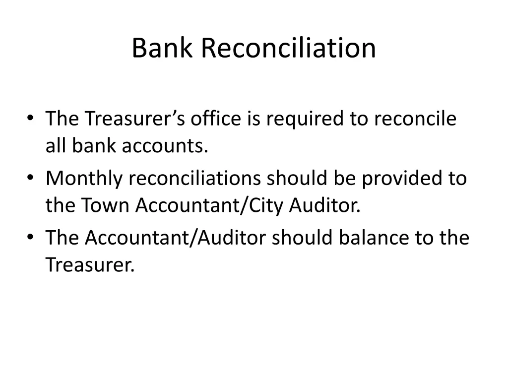 bank reconciliation