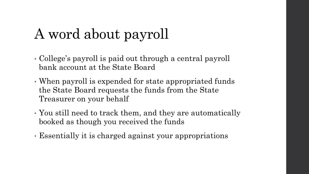 a word about payroll