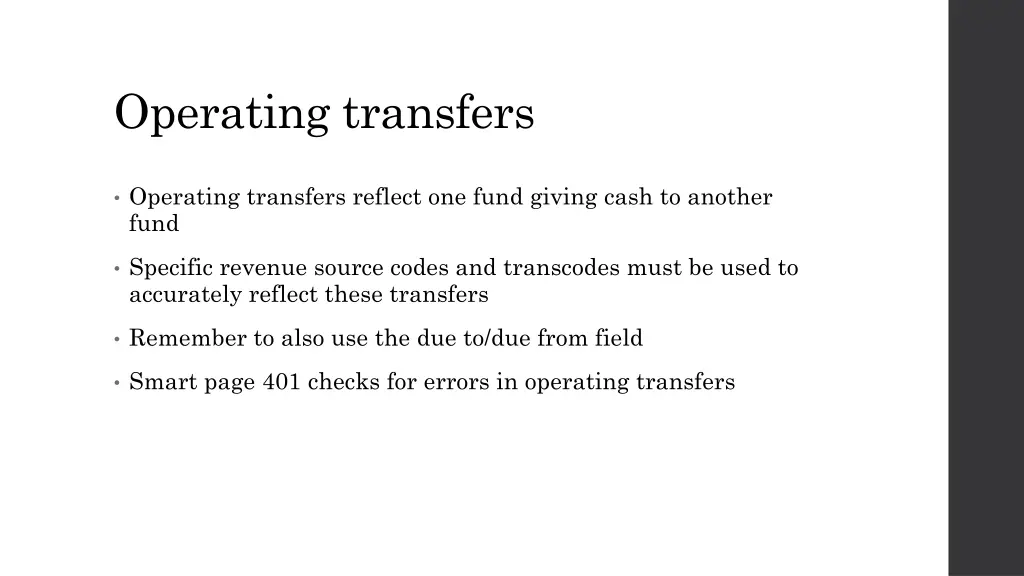 operating transfers