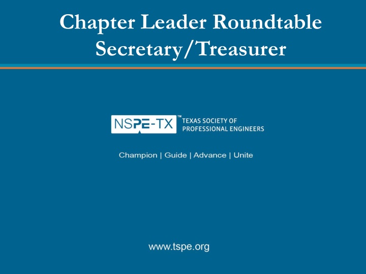 chapter leader roundtable secretary treasurer