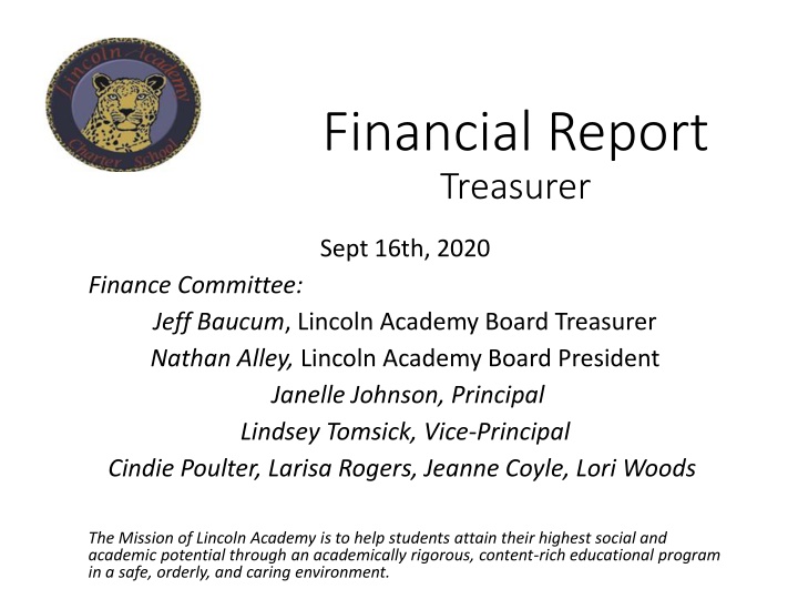 financial report treasurer