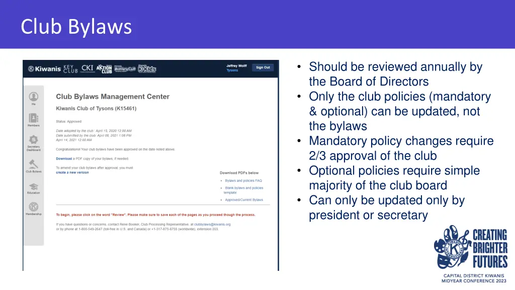 club bylaws