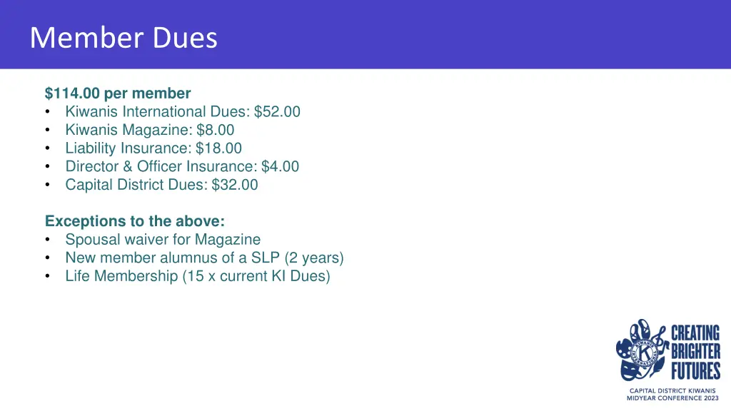 member dues