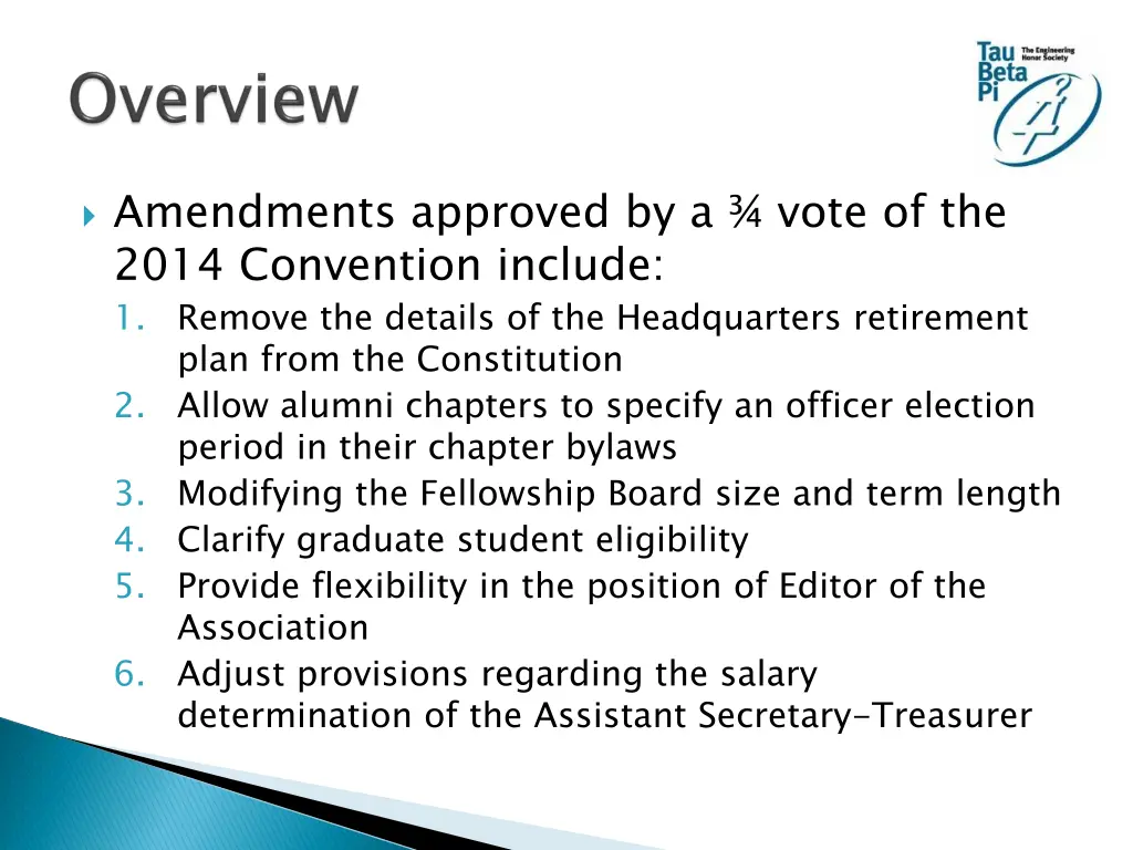 amendments approved by a vote of the 2014