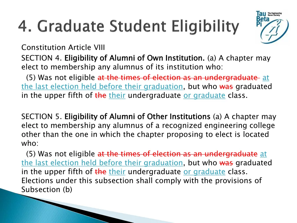 constitution article viii section 4 eligibility