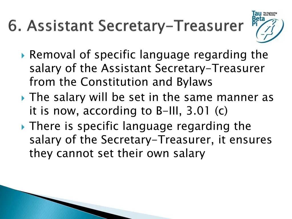 removal of specific language regarding the salary