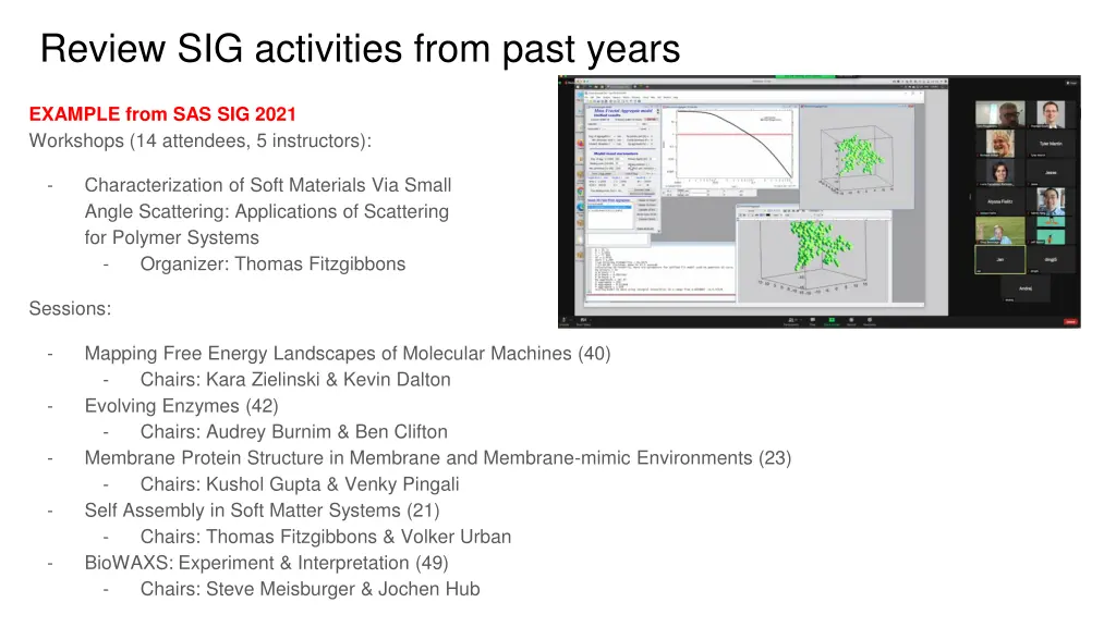 review sig activities from past years