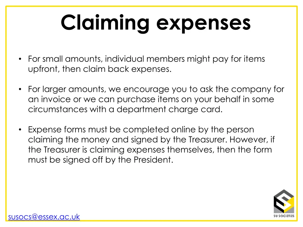 claiming expenses